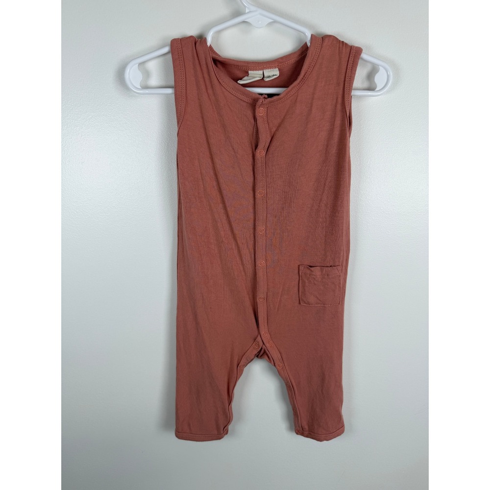 Kyte Baby Sleeveless Snap Romper Clay Terracotta 12-18M